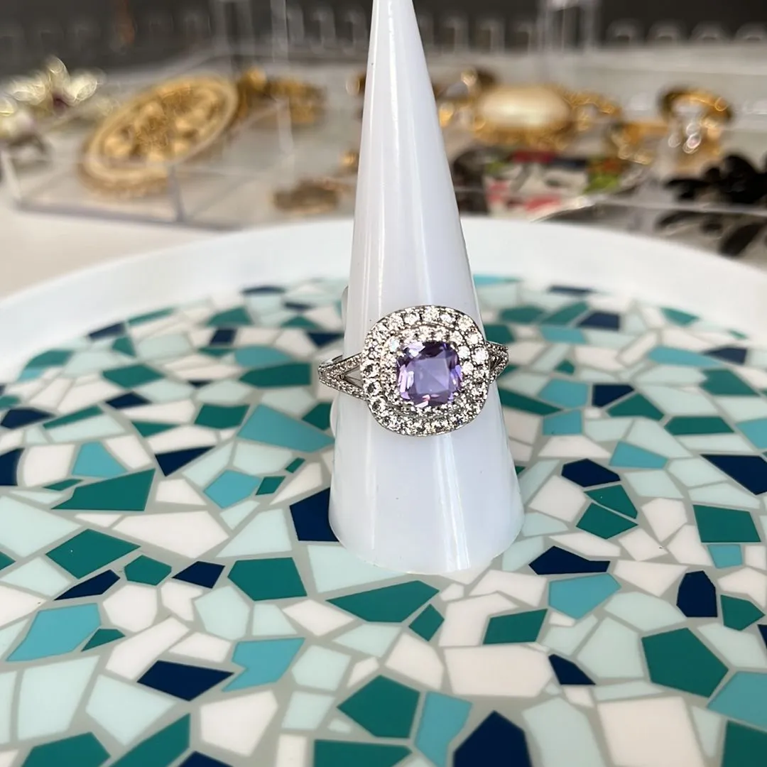 Product image for Rhodium Amethyst Ring