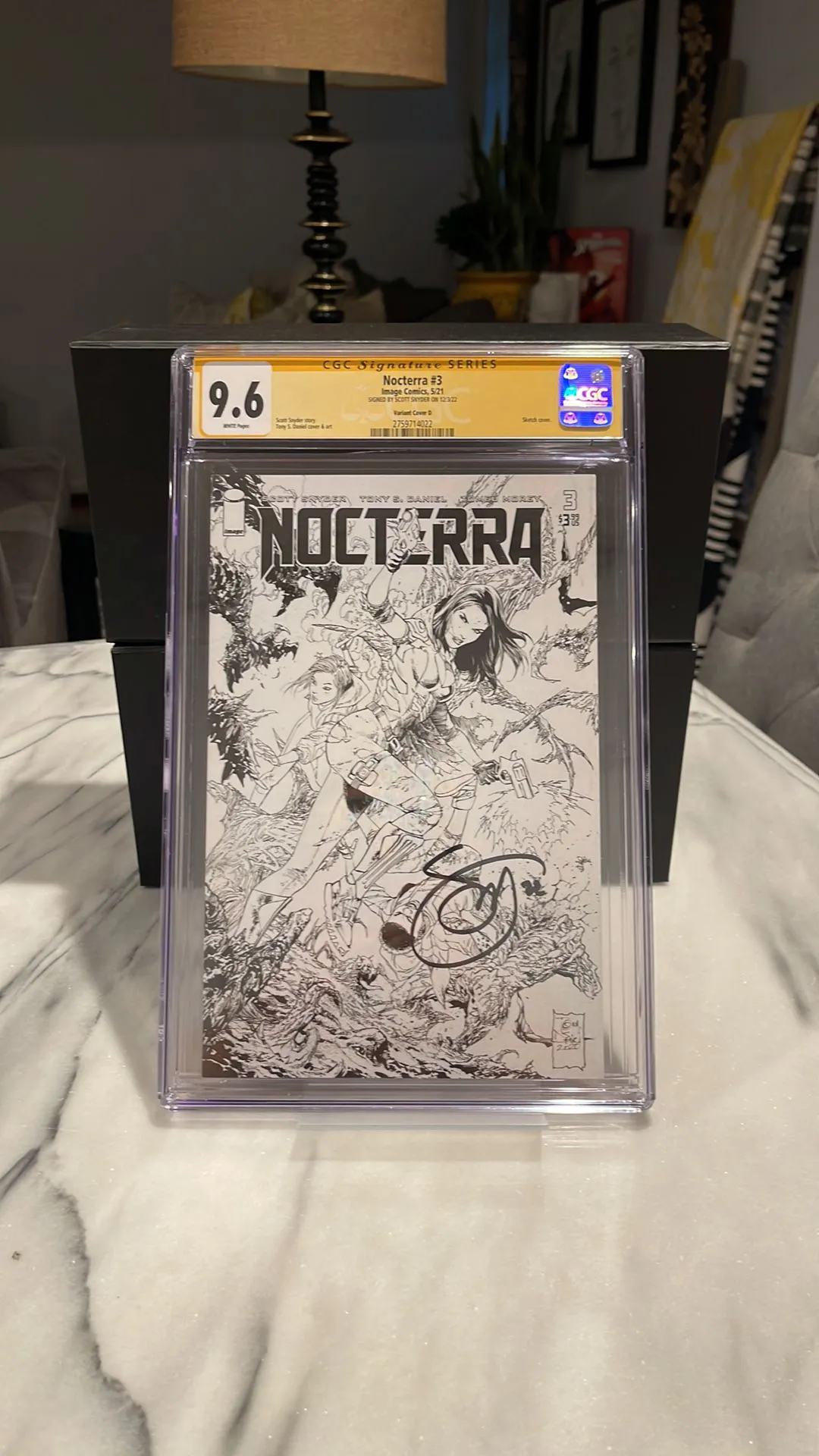 Product image for Nocterra #3 CGC 9.6 Image 2021 Signed by Snyder Sketch Cover