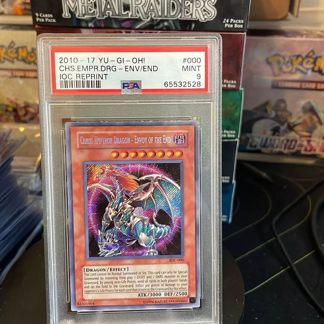 Product image for 2010-2017 Yu-Gi-Oh! Invasion Of Chaos Reprint Chs.Empr.Drg-Env/End Ioc Reprint PSA MINT 9