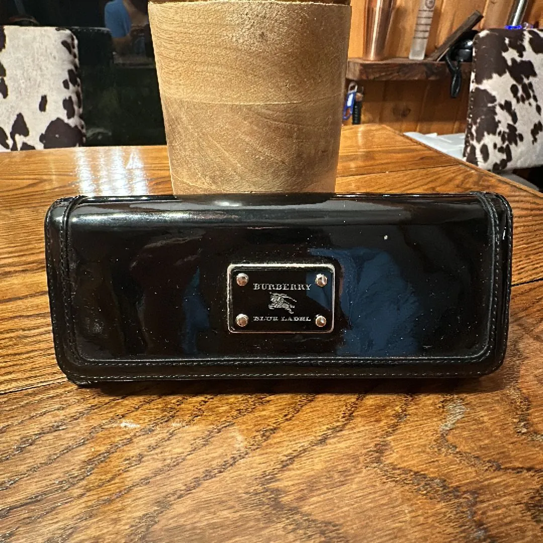 Product image for Burberry Blue Label Black Patent Leather Long Wallet
