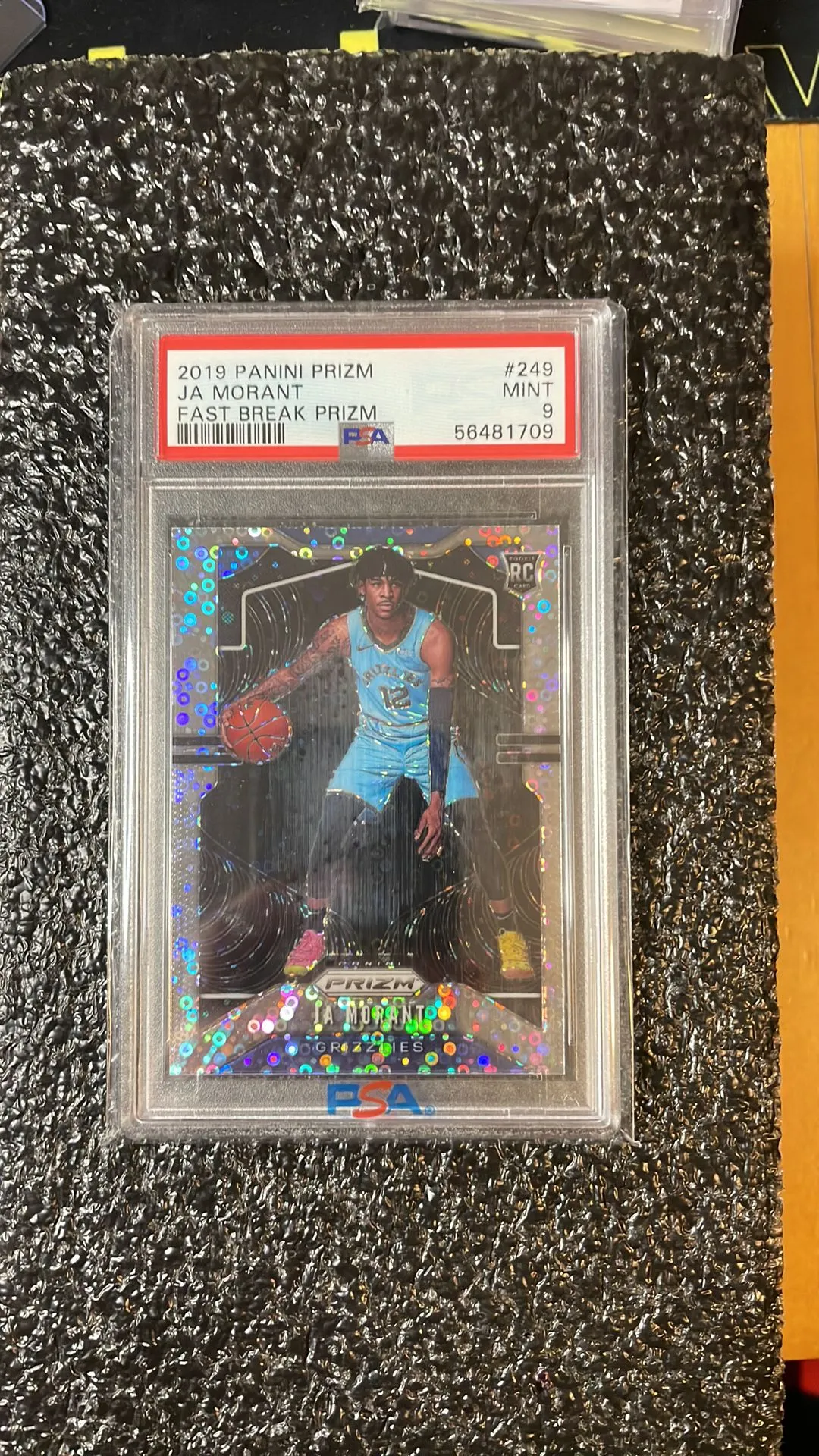Product image for 2019 Panini Prizm Ja Morant 249 Fast Break Prizm PSA MINT 9