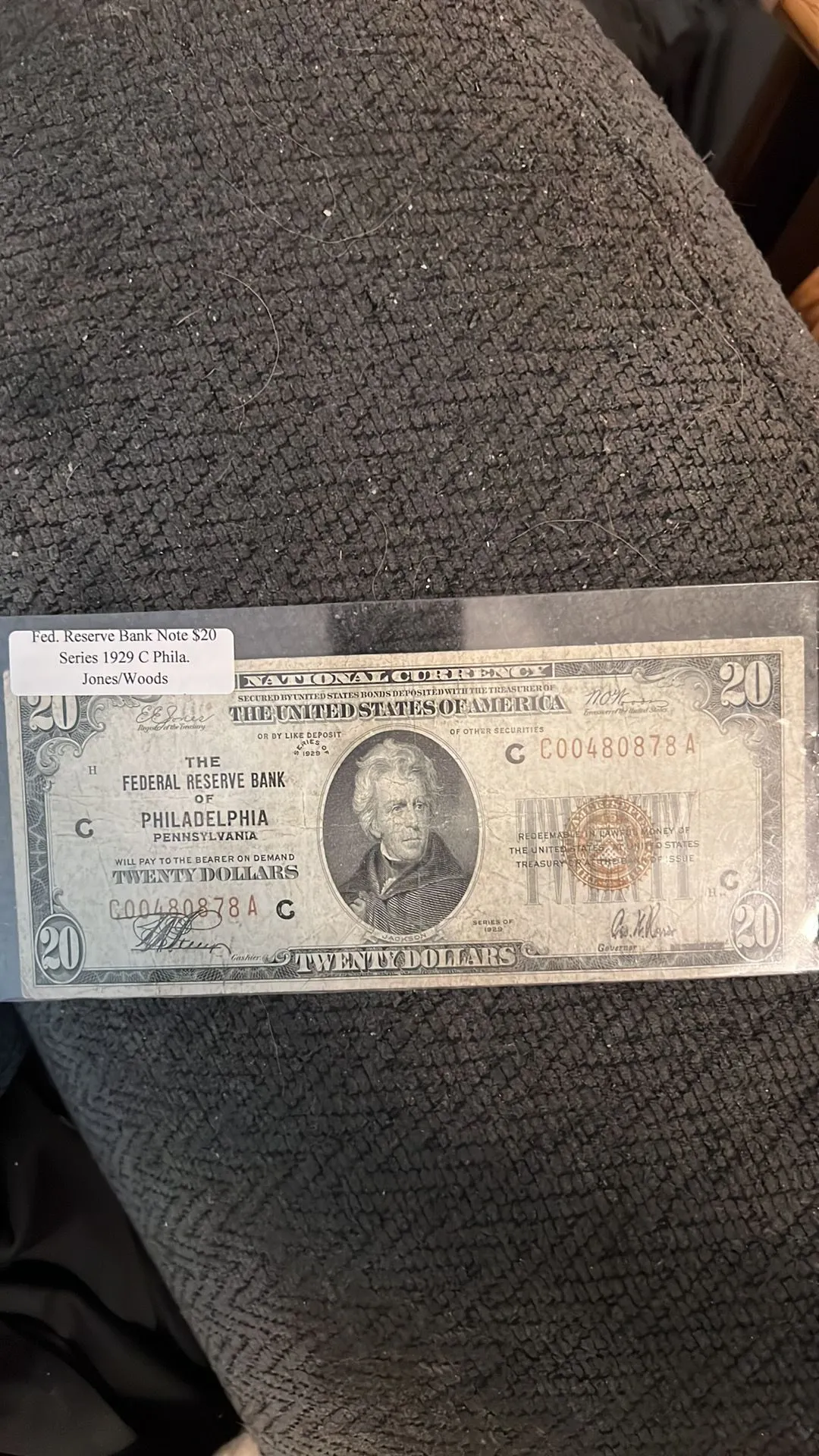 Product image for 1929 $20 Federal Reserve of Philadelphia, PA Bank Note in AMAZING condition