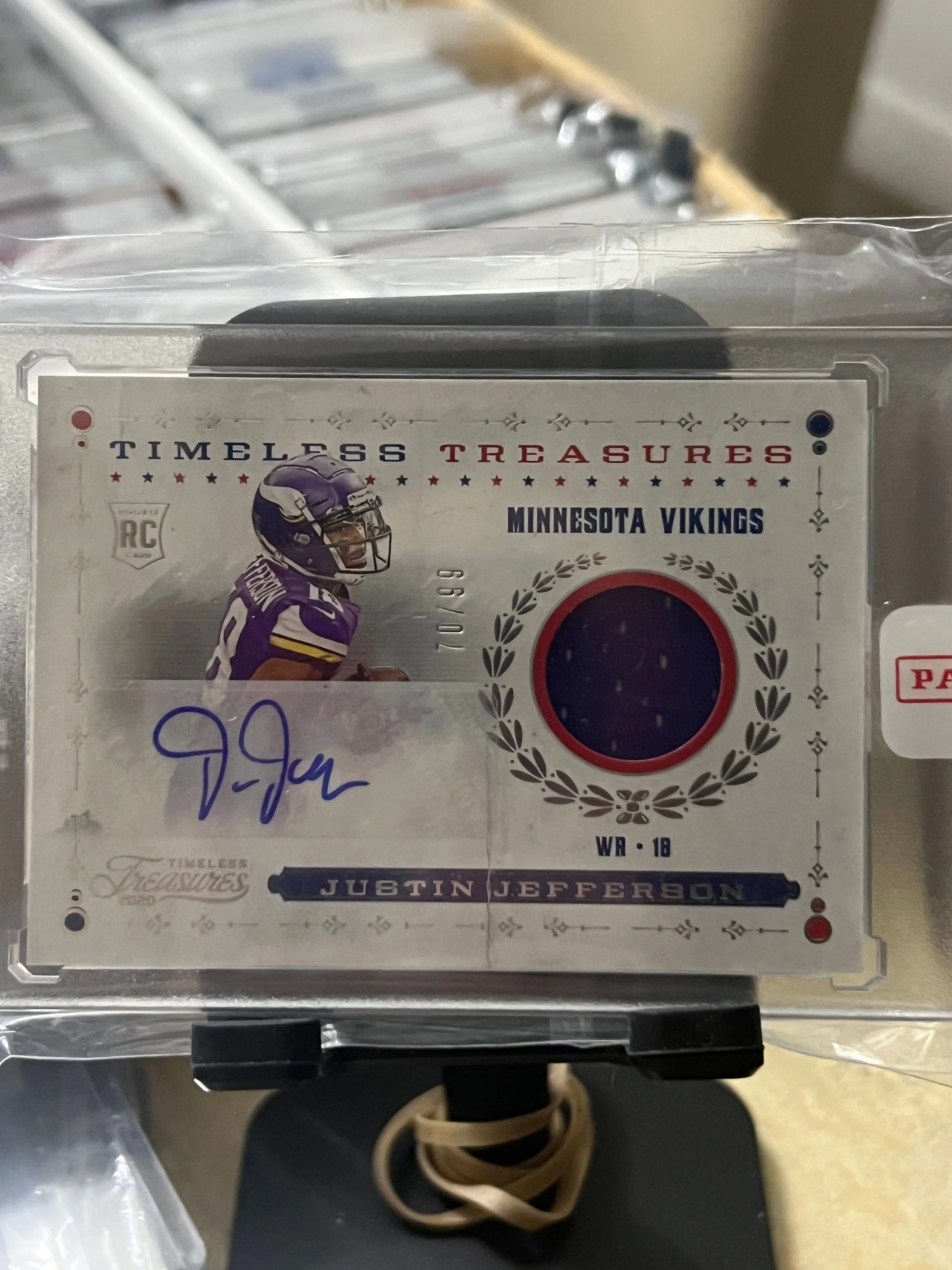 Product image for Football 🏈 Justin Jefferson Rookie Auto Jersey Patch /99