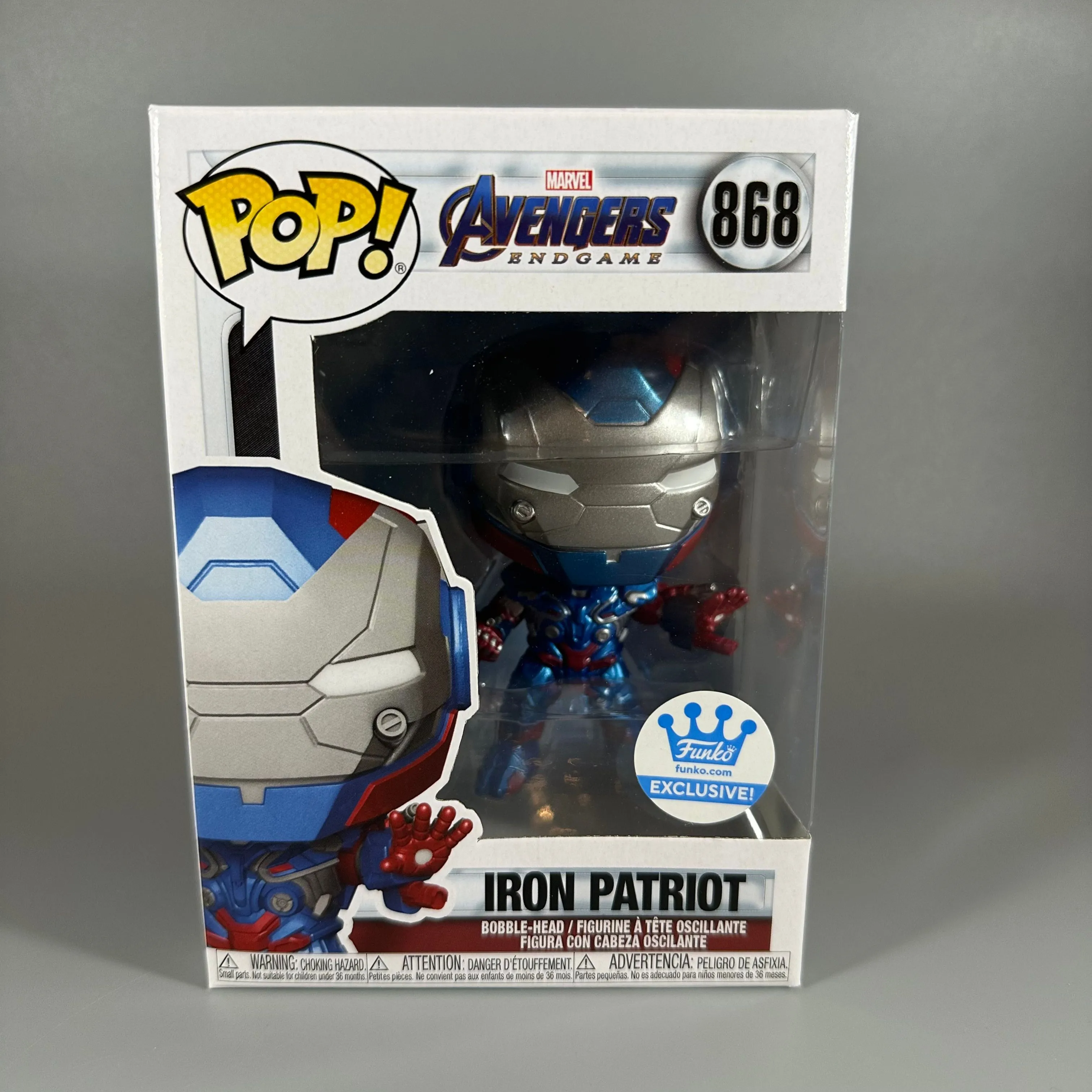 Product image for Funko POP! Avengers Endgame: Iron Patriot #868 Funko Shop Exclusive