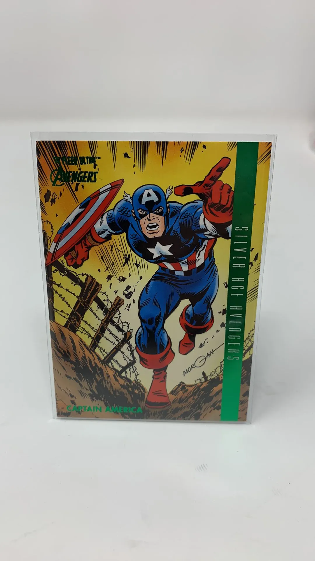 Product image for ‘22 Fleer Ultra Avengers. Green Foil. Captain America Silver Age Avengers #103