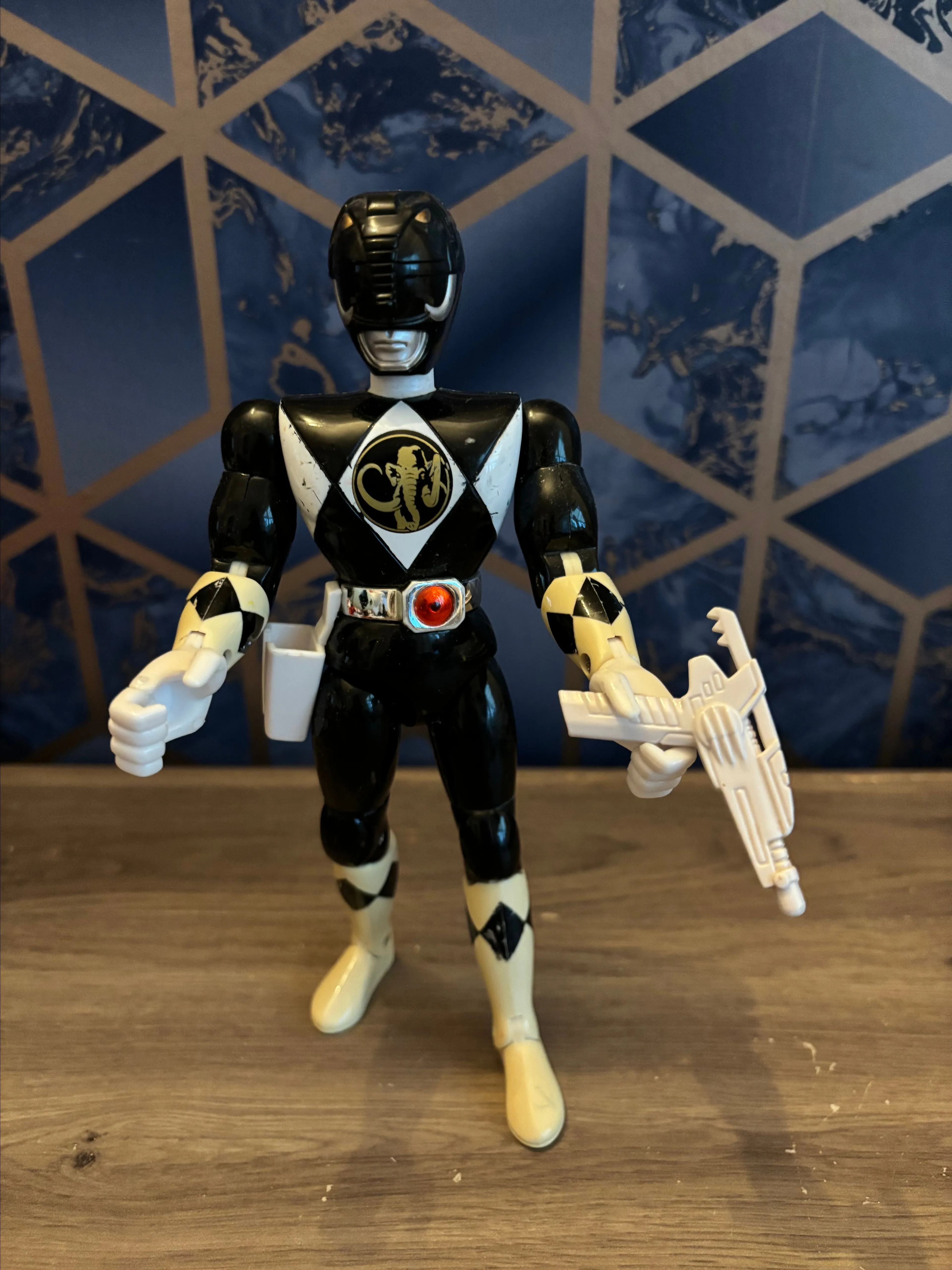 Product image for Power Rangers Zack Black Ranger 8"  Vintage Action Figure Bandai 1993 MMPR