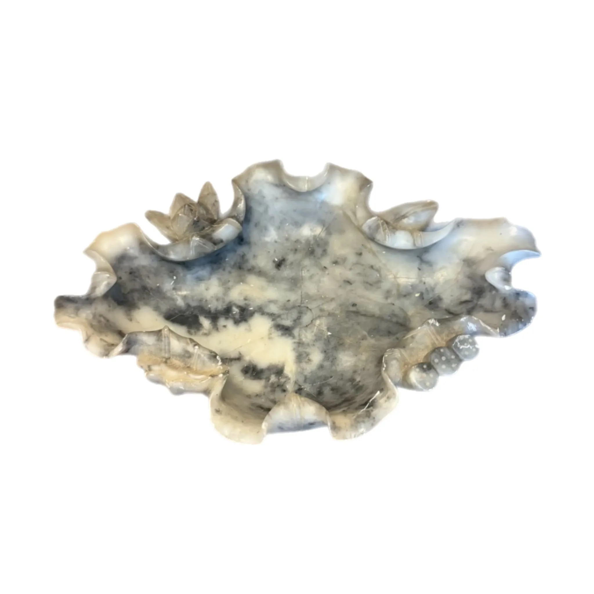 Product image for Antique Chinese Carved Soapstone Lotus Flower Bowl Brush Wash circa 1880’s