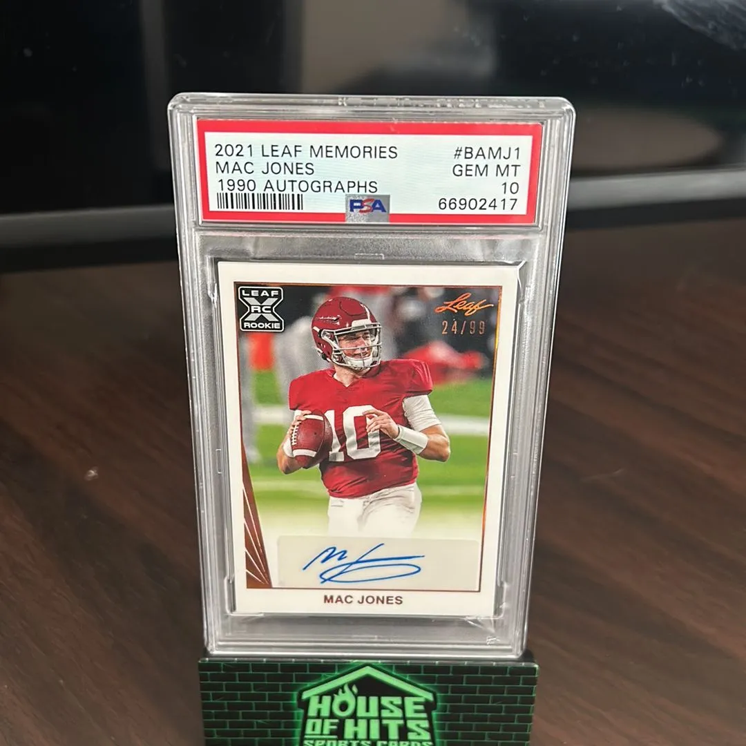 Product image for 2021 Leaf Memories 1990 Autographs Mac Jones BAMJ1 1990 Autographs PSA GEM MT 10