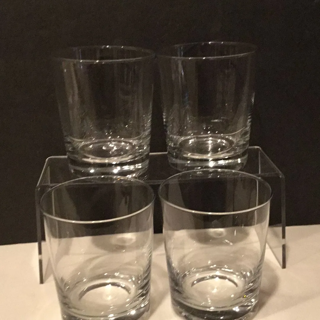 Product image for Set a four ￼clear lowball whiskey glass tumblers
