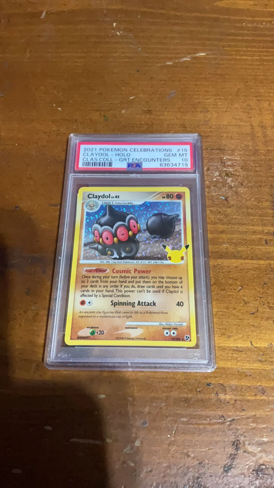 Product image for Claydol PSA GEM MT 10