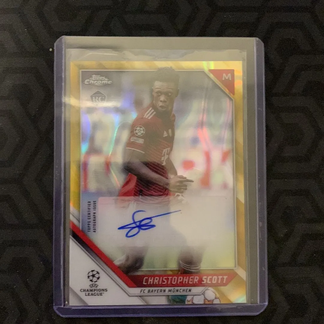 Product image for 2021-22 Topps Chrome UEFA Christopher Scott Gold Lava Auto