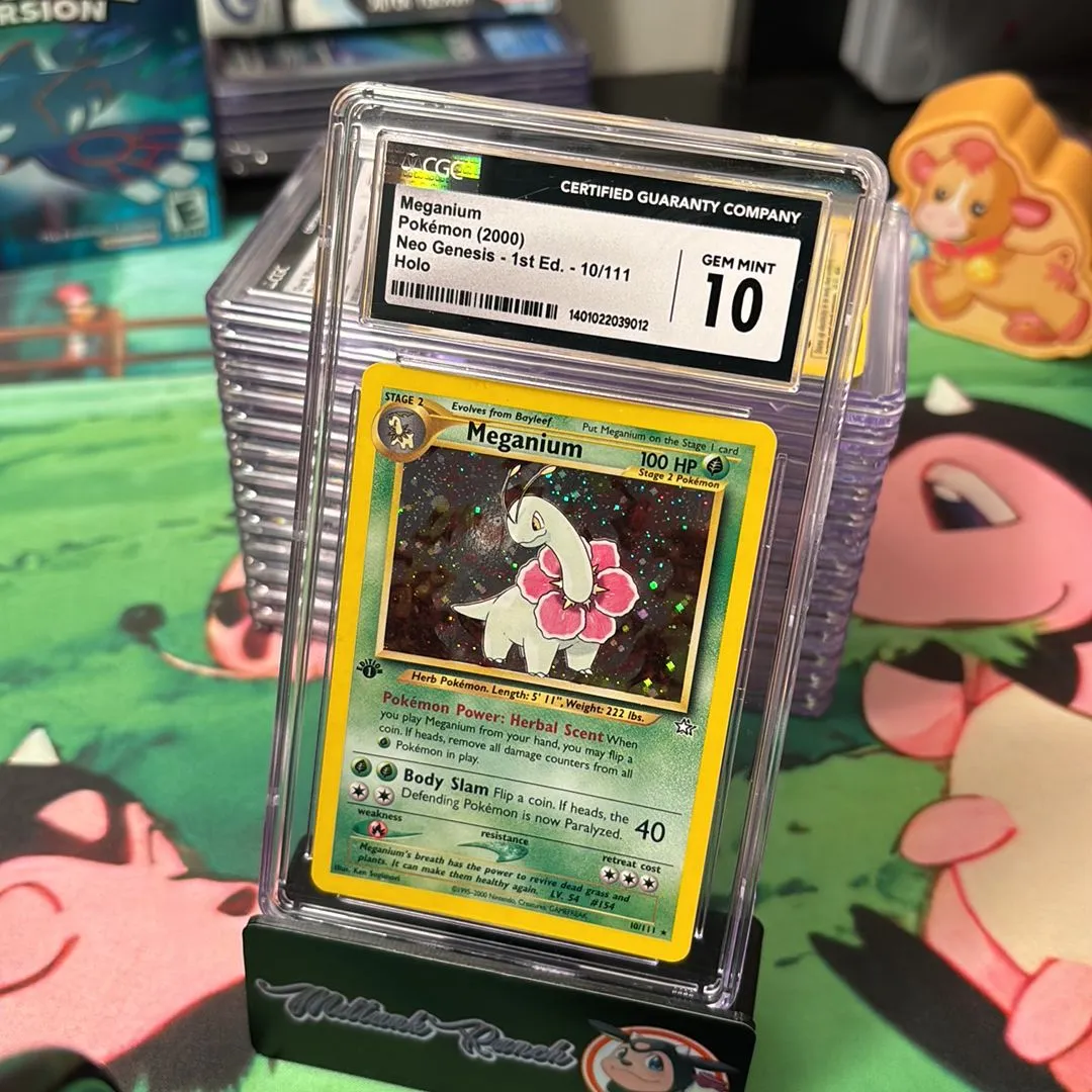 Product image for MEGANIUM  1ST ED NEO GEN  HOLO  CGC GEM MINT 10