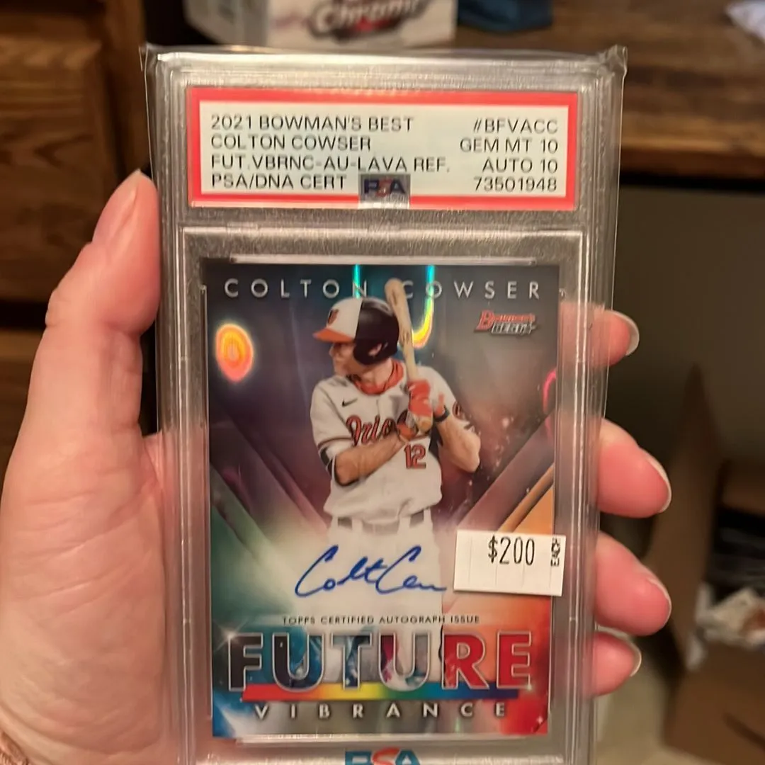 Product image for 2021 Bowman'S Best Future Vibrance Colton Cowser BFVACC Fut.Vbrnc-Au-Lava Ref. PSA GEM MT 10