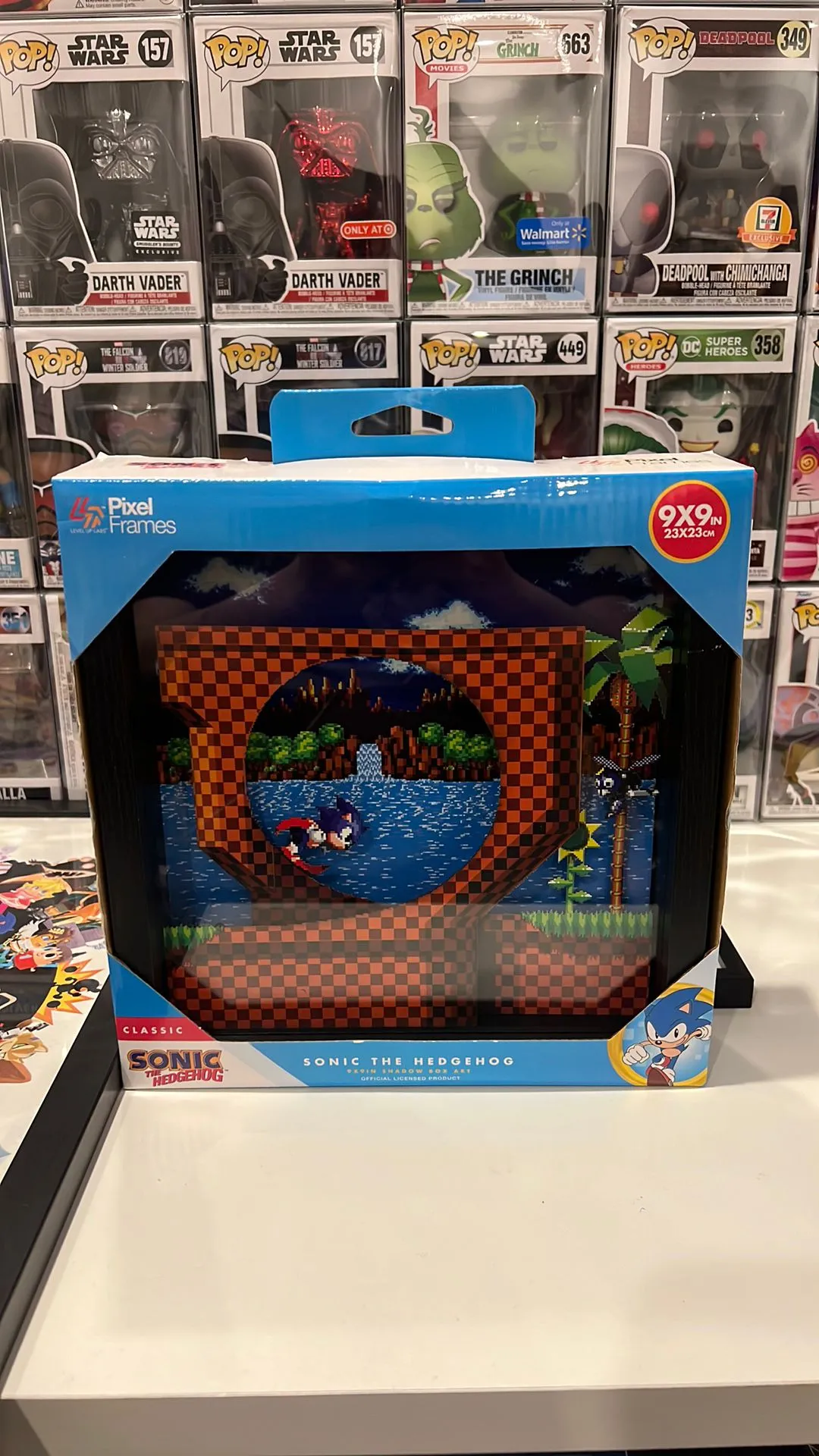 Product image for Pixel Frames: Sonic the Hedgehog 9x9 in. Shadow Box Art