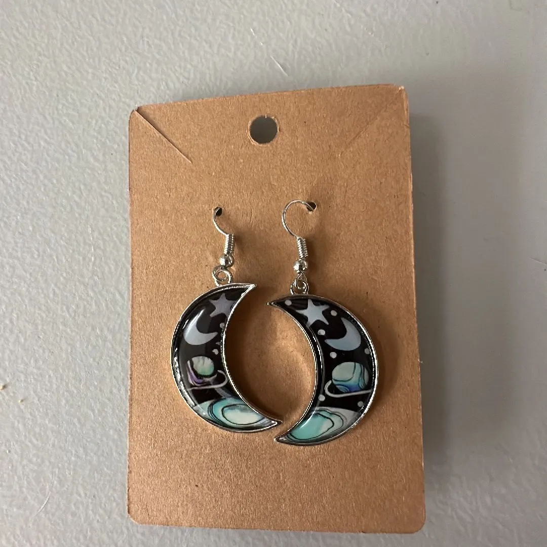 Product image for Moon with Planet Earrings