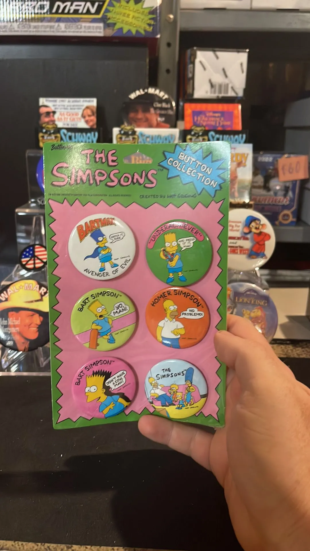 Product image for Simpsons Vintage Pin 6 Pack (1990)