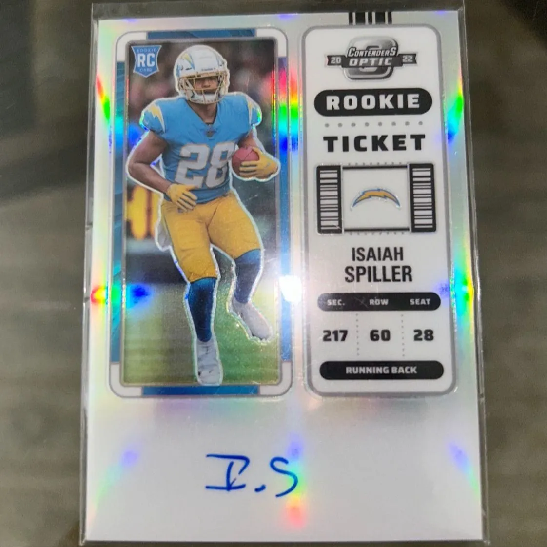 Product image for Isaiah Spiller - 2022 Contenders Optic Rookie Ticket Silver OnCard Auto