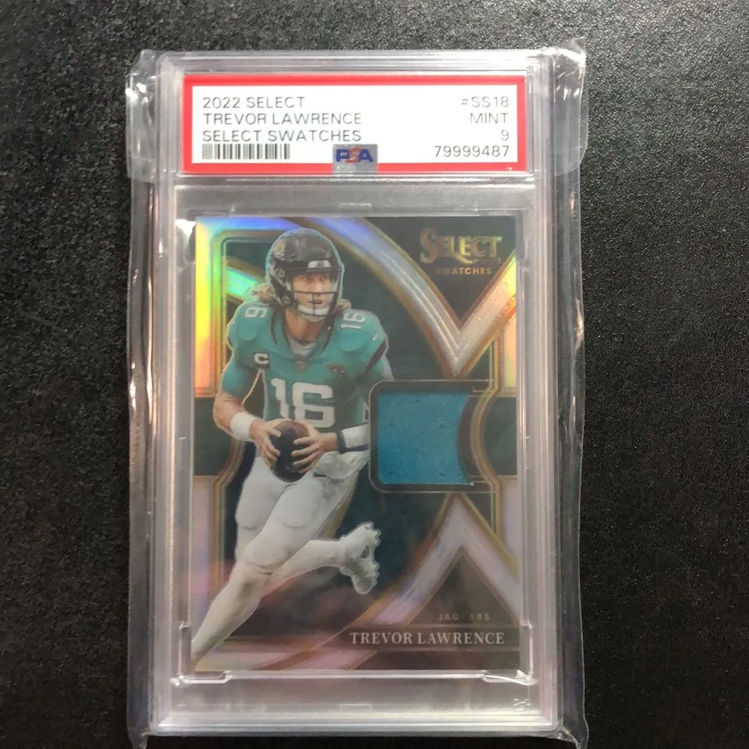 Product image for 2022 Panini Select Select Swatches Trevor Lawrence SS18 Select Swatches PSA MINT 9