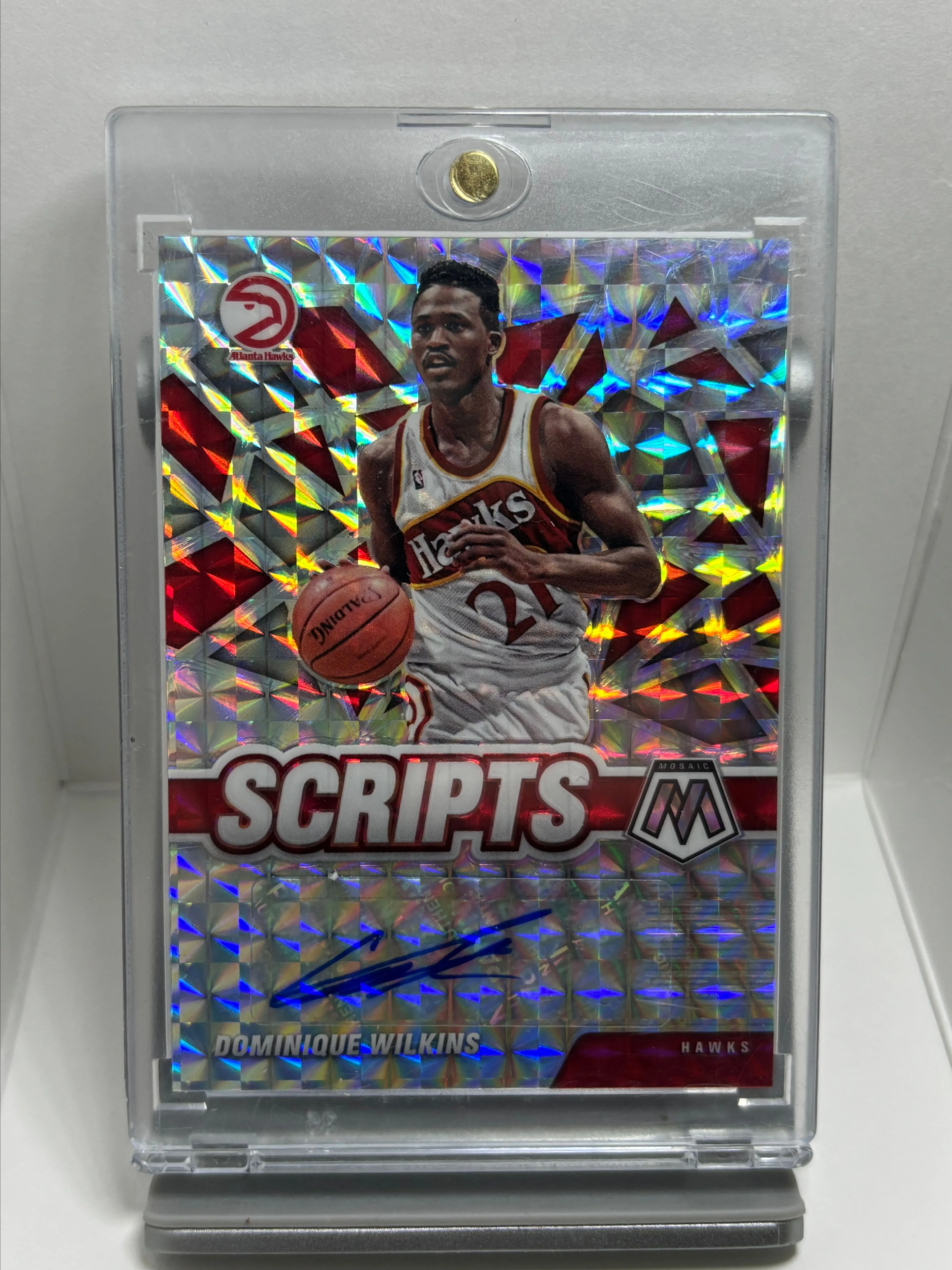 Product image for 2020-21 Panini Mosaic Scripts Dominique Wilkins #SC-DWL Autograph HOF
