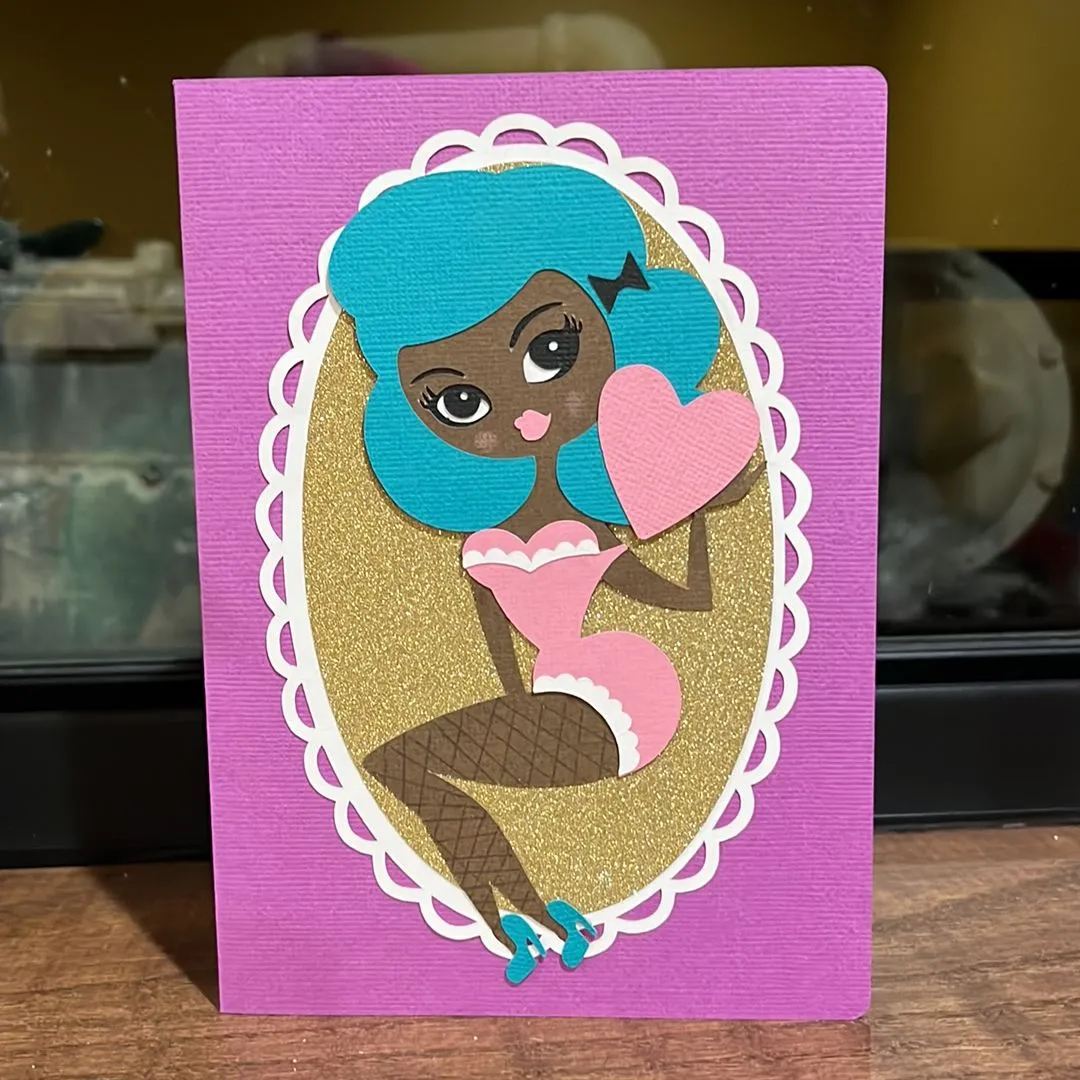 Product image for Handmade pinup cutie with heart - pink dress