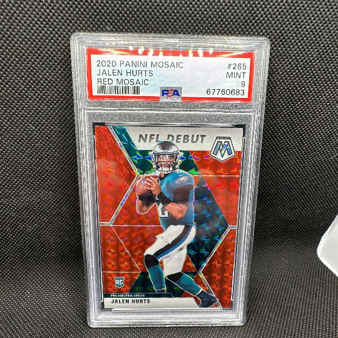 Product image for 2020 Panini Mosaic Jalen Hurts 265 Red Mosaic PSA MINT 9