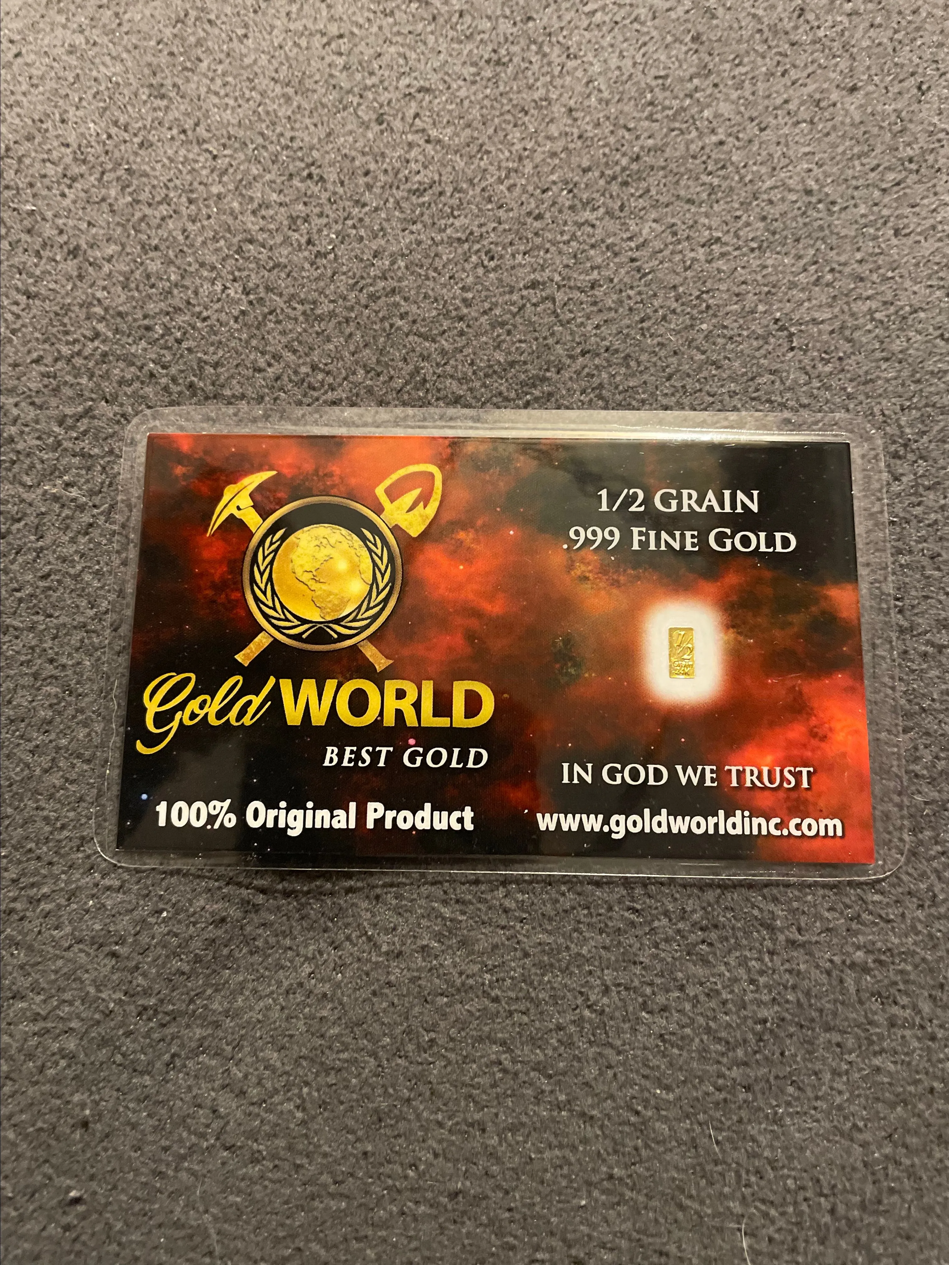 Product image for 1/2 grain gold bar in assay 24k gold