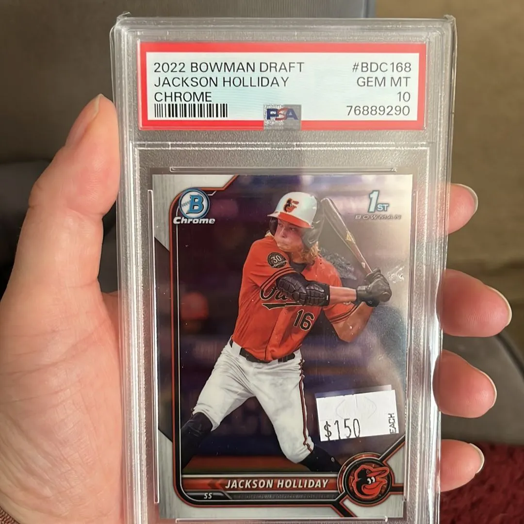 Product image for 2022 Bowman Draft Jackson Holliday BDC168 Chrome PSA GEM MT 10