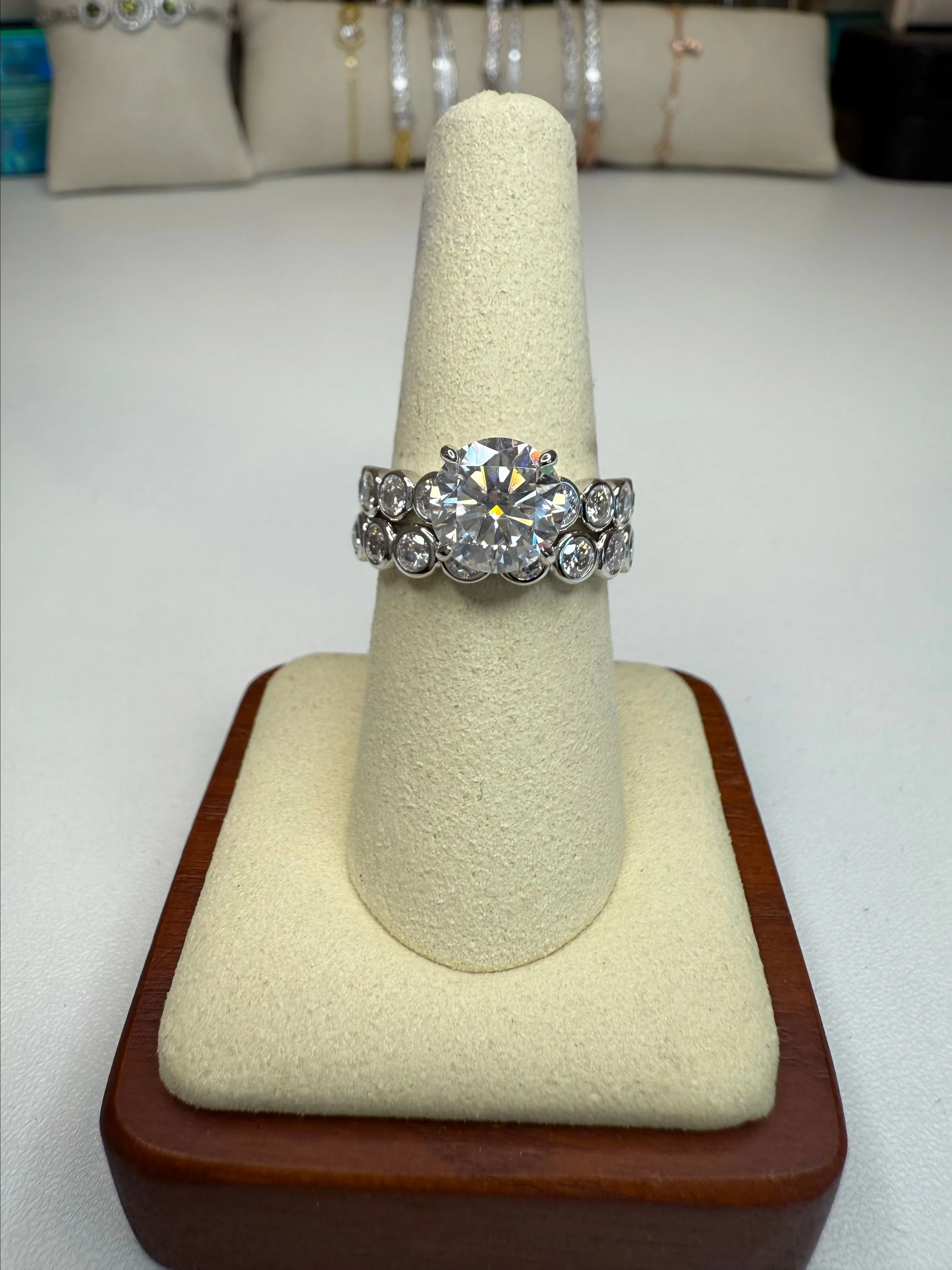Product image for Full MOISSANITE Ring 2 piece set