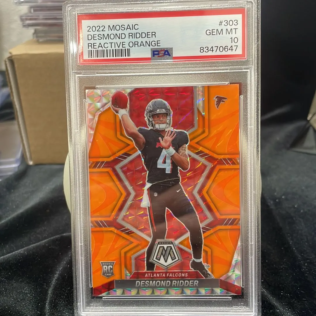 Product image for 2022 Panini Mosaic Desmond Ridder 303 Reactive Orange PSA GEM MT 10