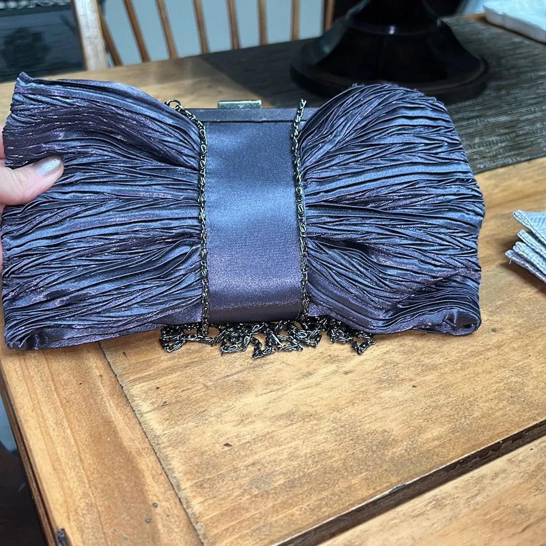 Product image for Nite Nags Charcoal Grey Evening Bag Purse with Metal Chain Strap