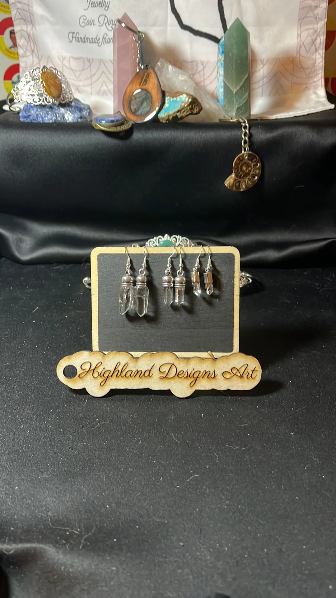 Product image for Genuine Quartz Crystal Earrings #1