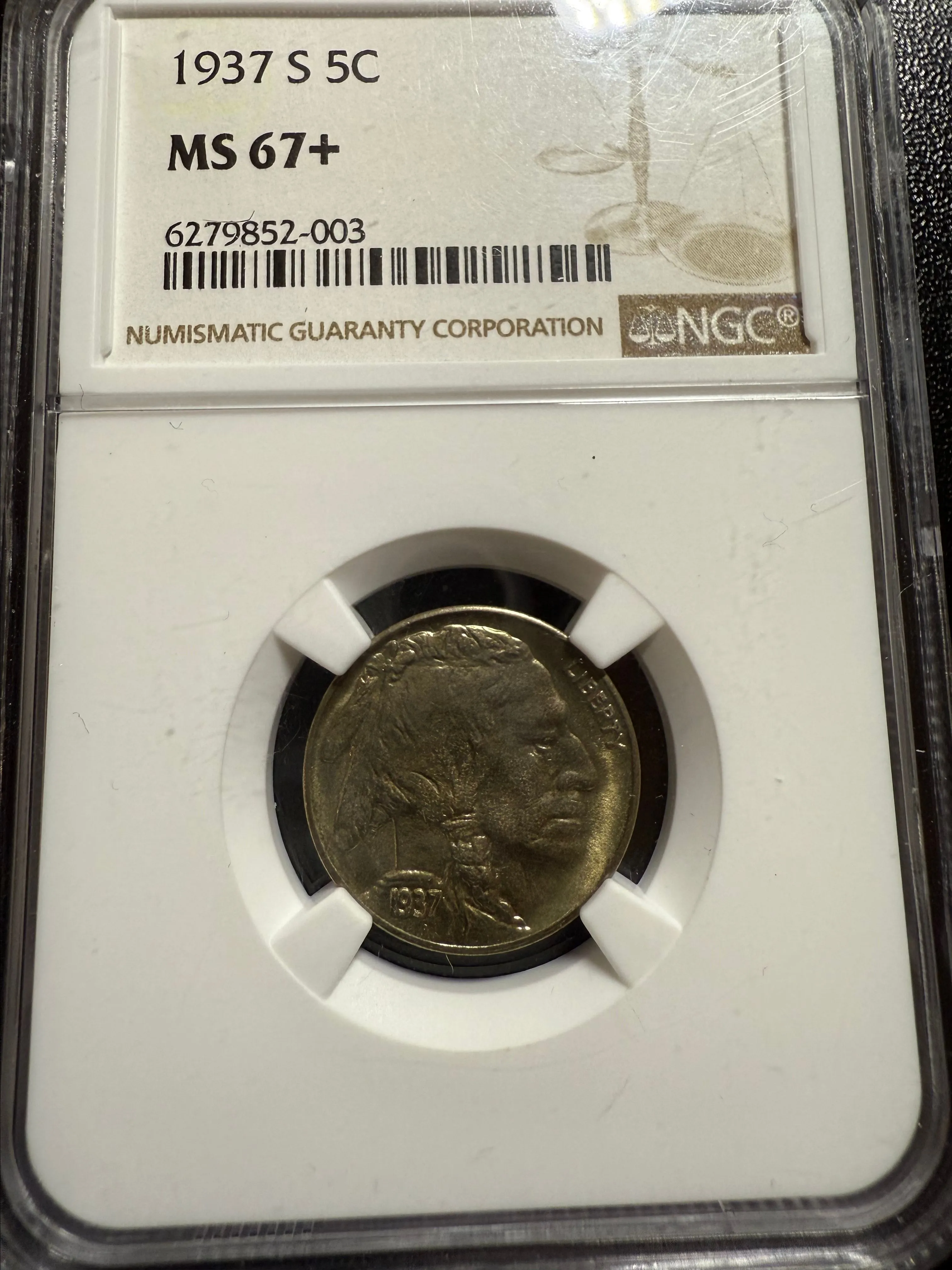 Product image for 1937 S Buffalo nickel