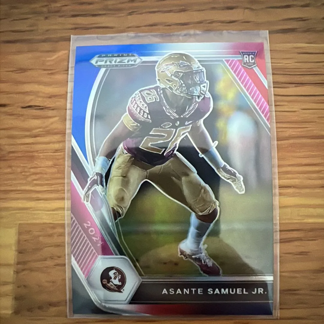 Product image for Asante Samuel Jr - PRIZM DRAFT PICKS RED WHITE BLUE RC - FSU / CHARGERS