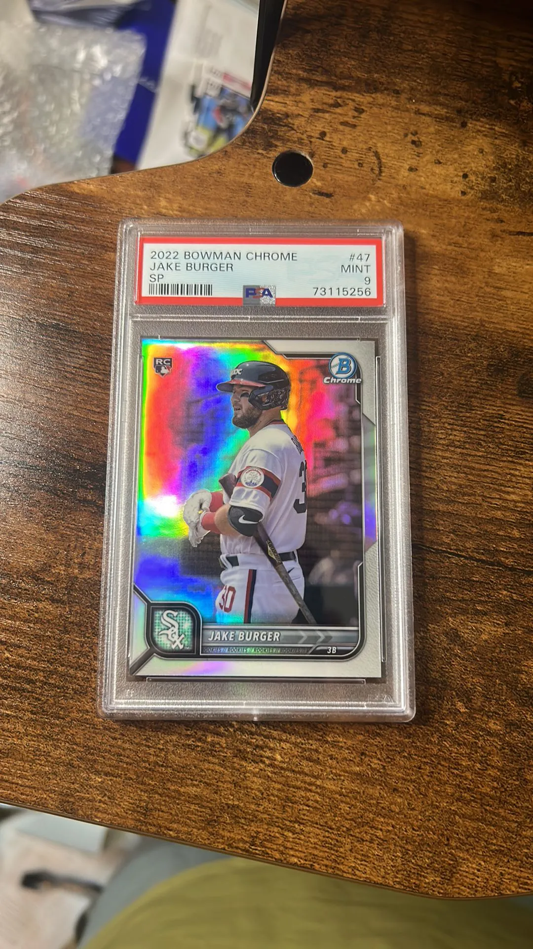 Product image for 2022 Bowman Chrome Jake Burger 47 Sp PSA MINT 9