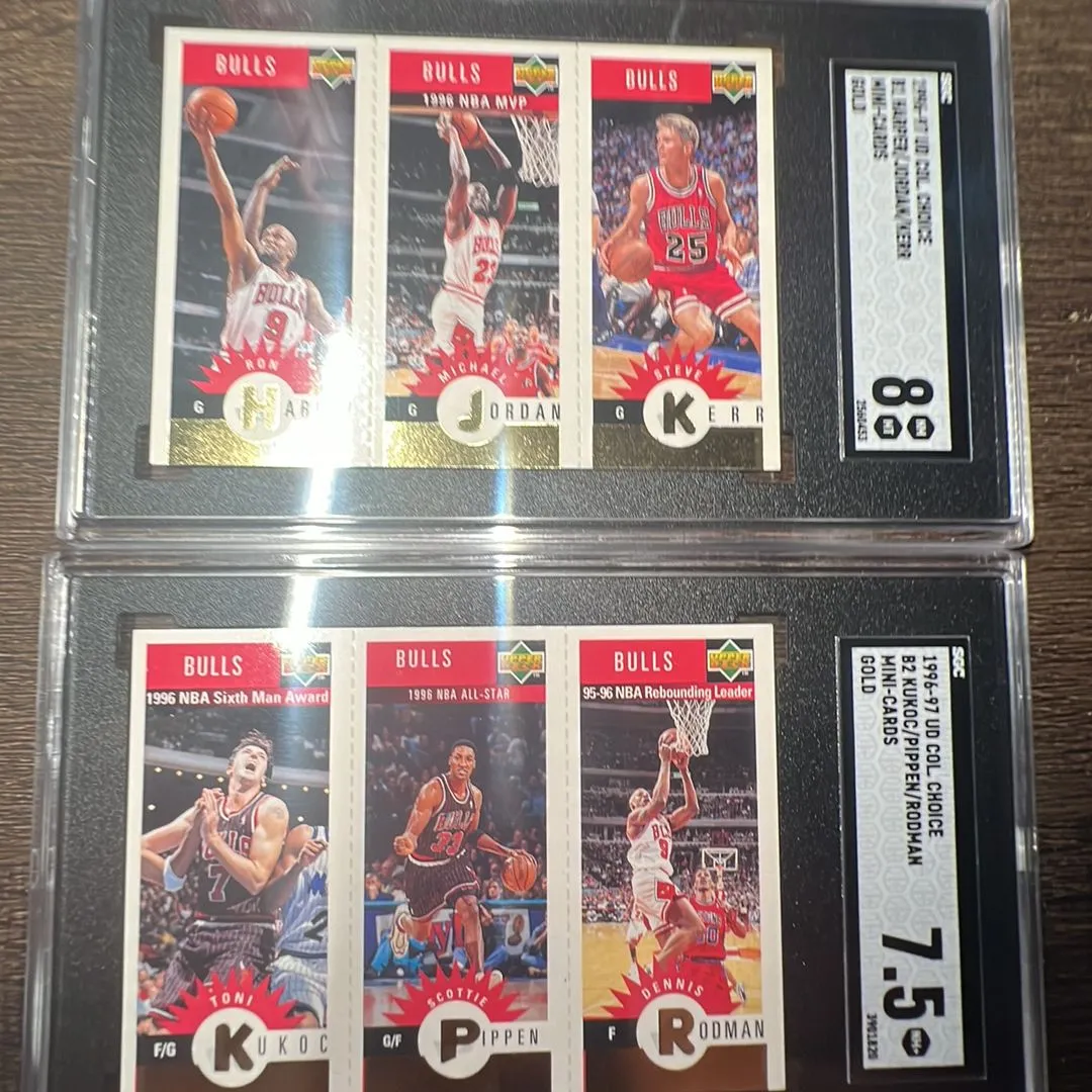 Product image for 1996-97 Upper Deck Collector'S Choice Harper/Jordan/Kerr SGC Mini-Cards Gold 8