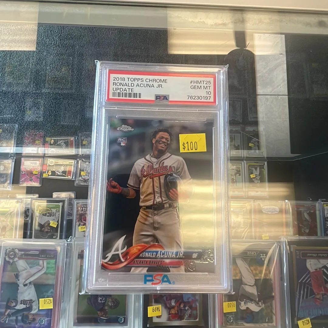 Product image for 2018 Topps Chrome Update Ronald Acuna Jr. HMT25 Update PSA GEM MT 10