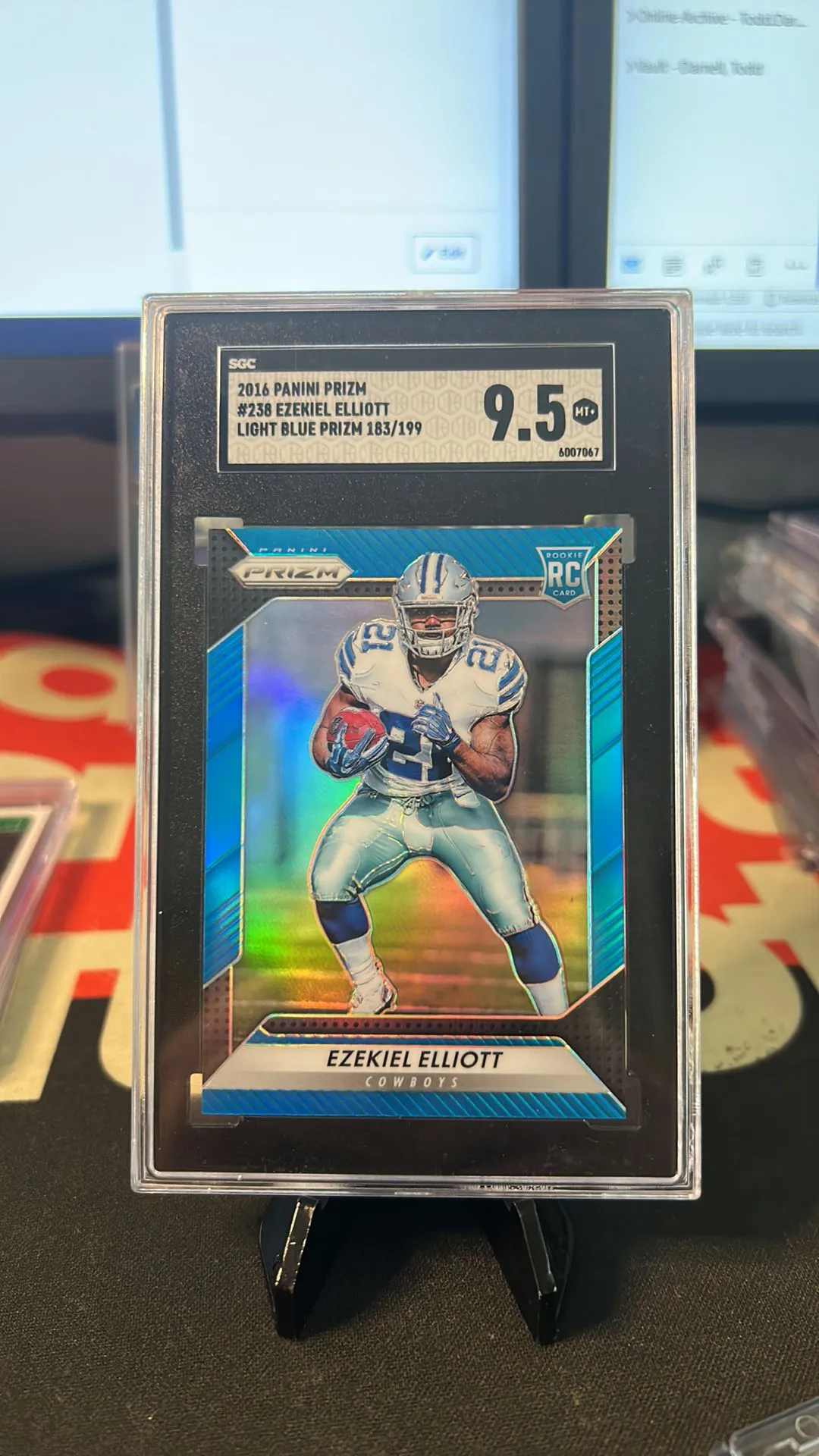 Product image for 2016 Panini Prizm Ezekiel Elliott SGC Light Blue Prizm 9.5