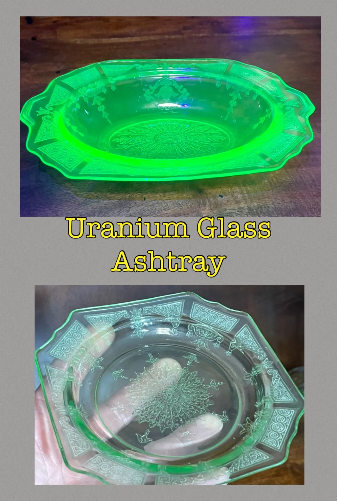 Product image for Princess Green Ashtray 4.5" Hocking Glass Company - Uranium Glass