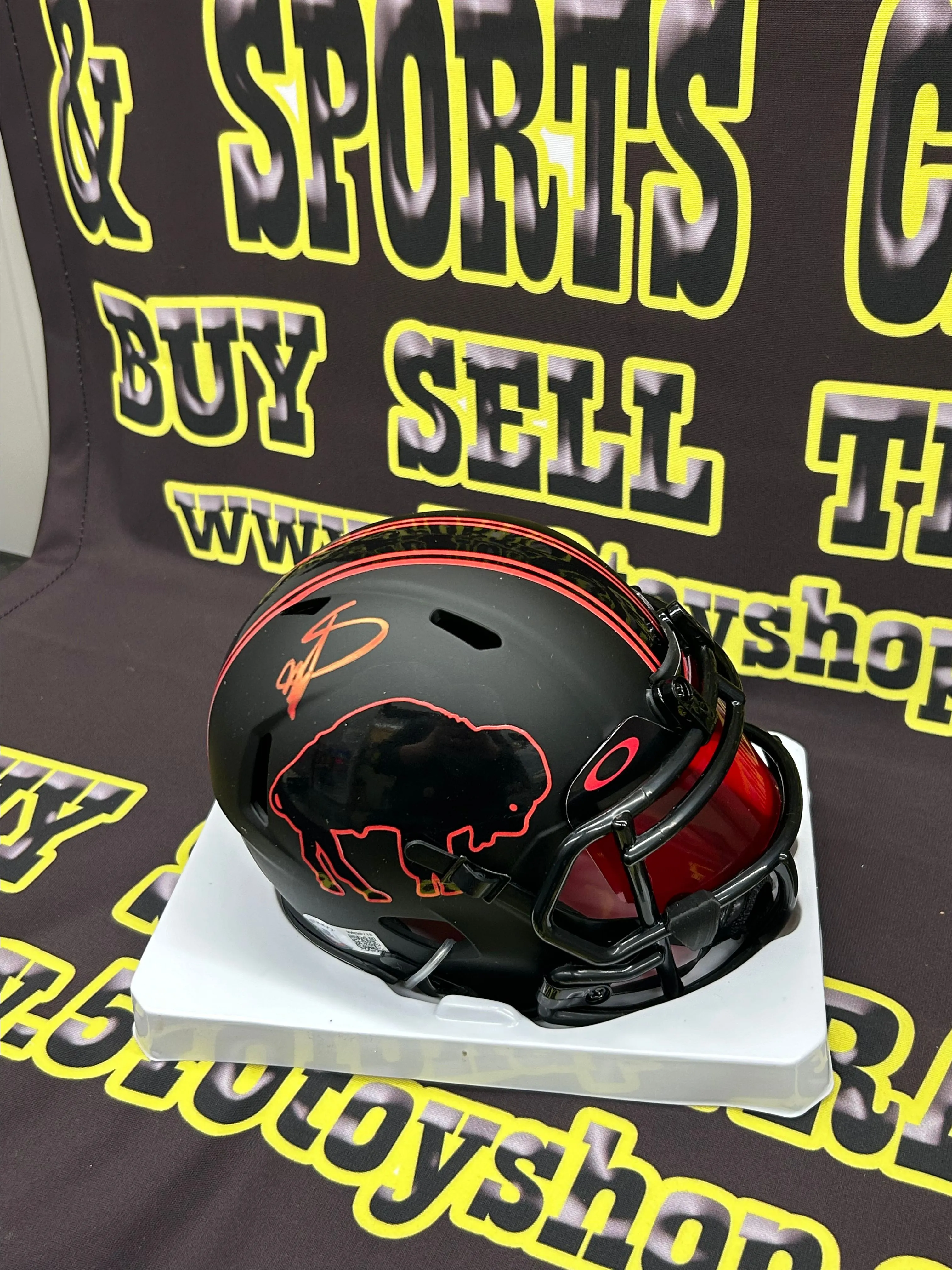 Product image for Stefon diggs signed bills mini helmet, Beckett certified