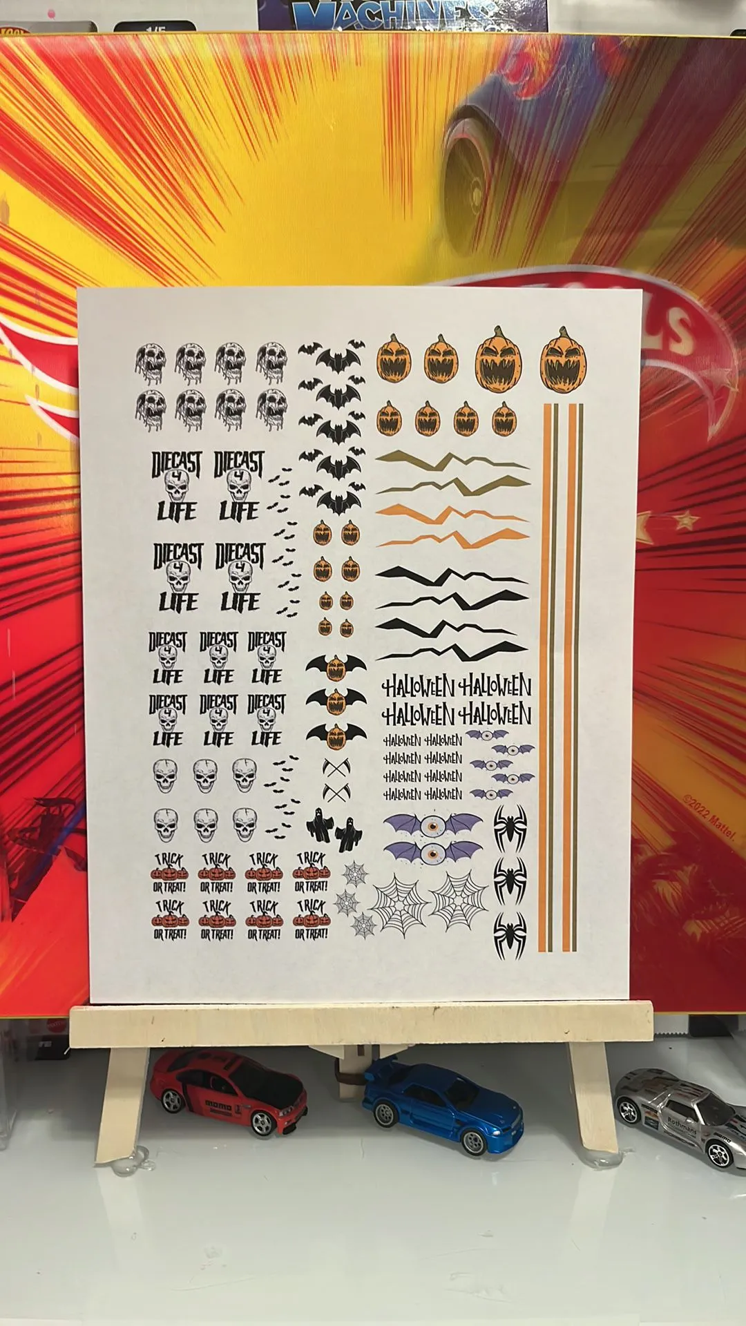 Product image for Halloween clear-back waterslide decals.