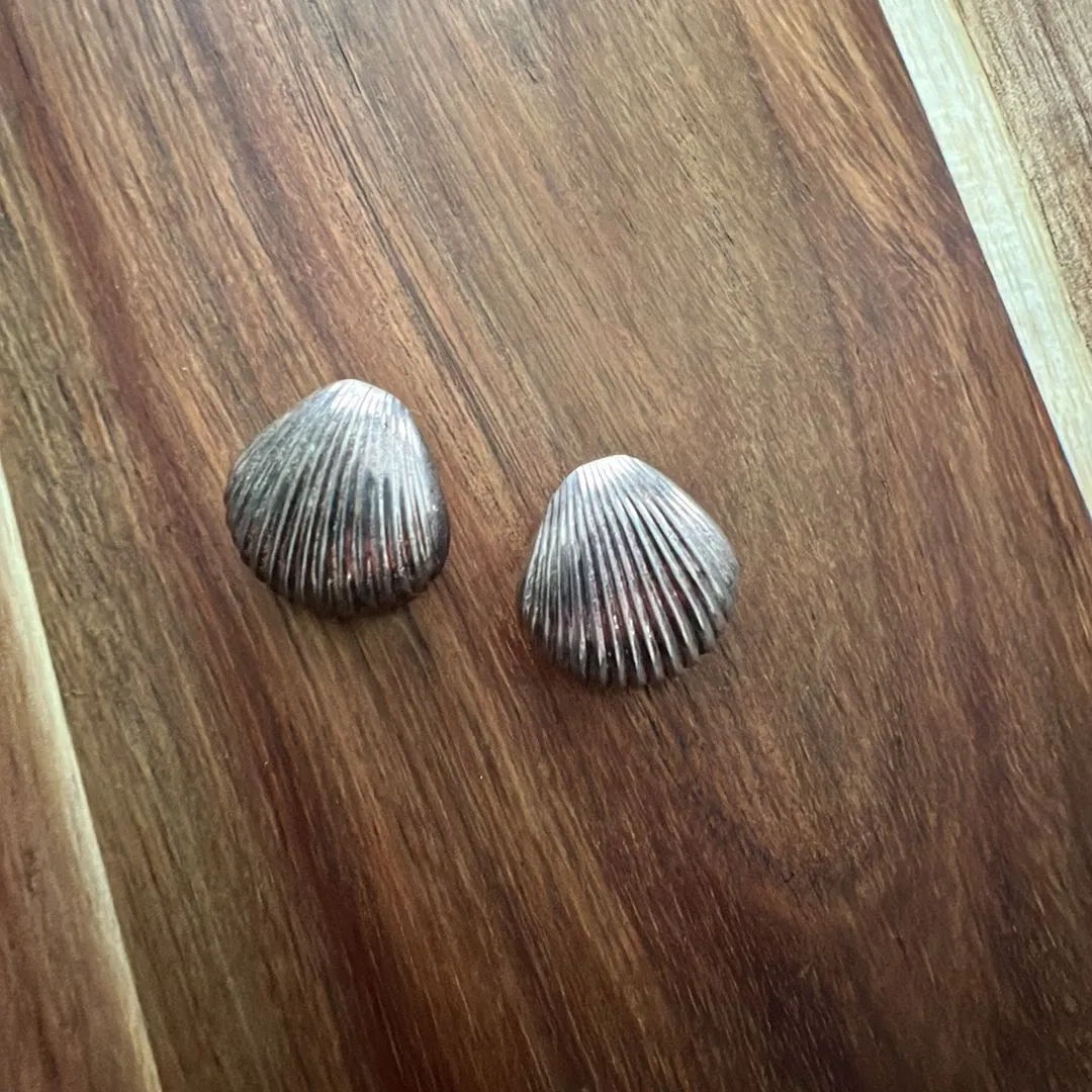 Product image for Sterling silver shell clip earrings