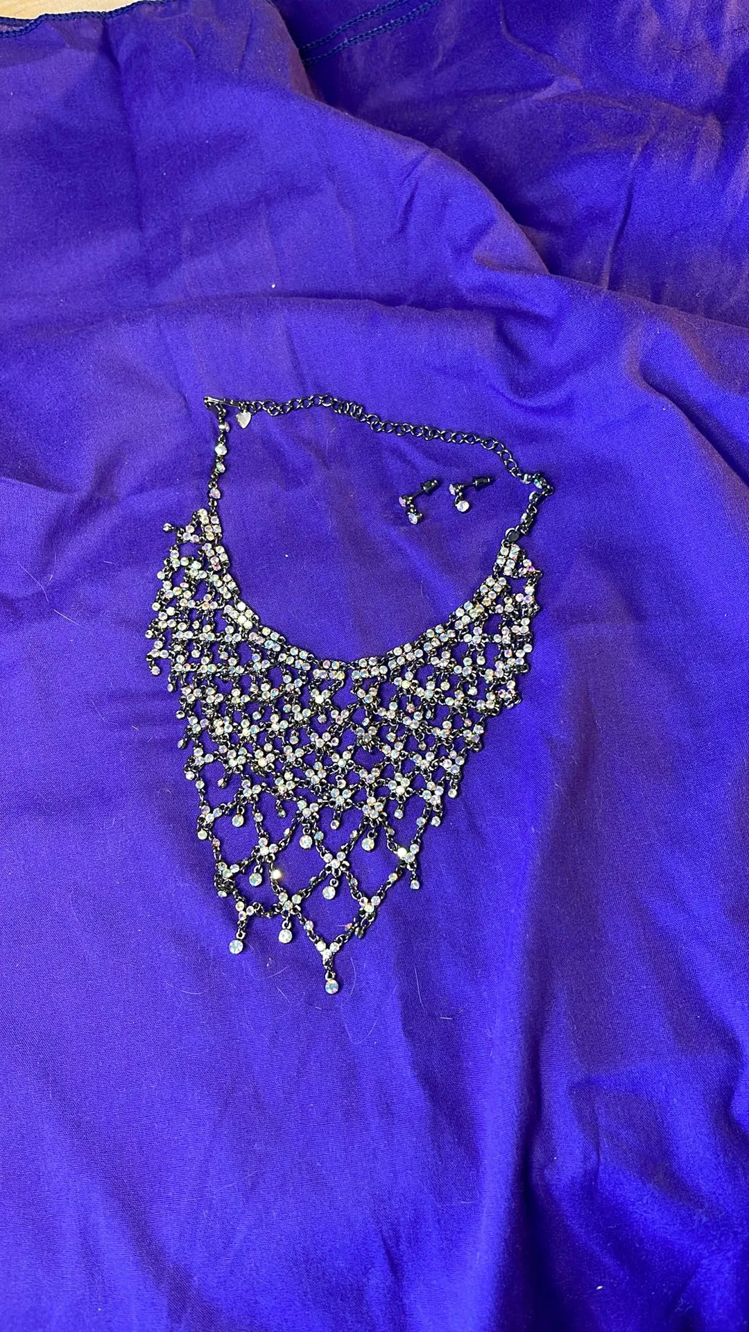 Product image for Statement Aurora Borealis bib neck lace and earrings