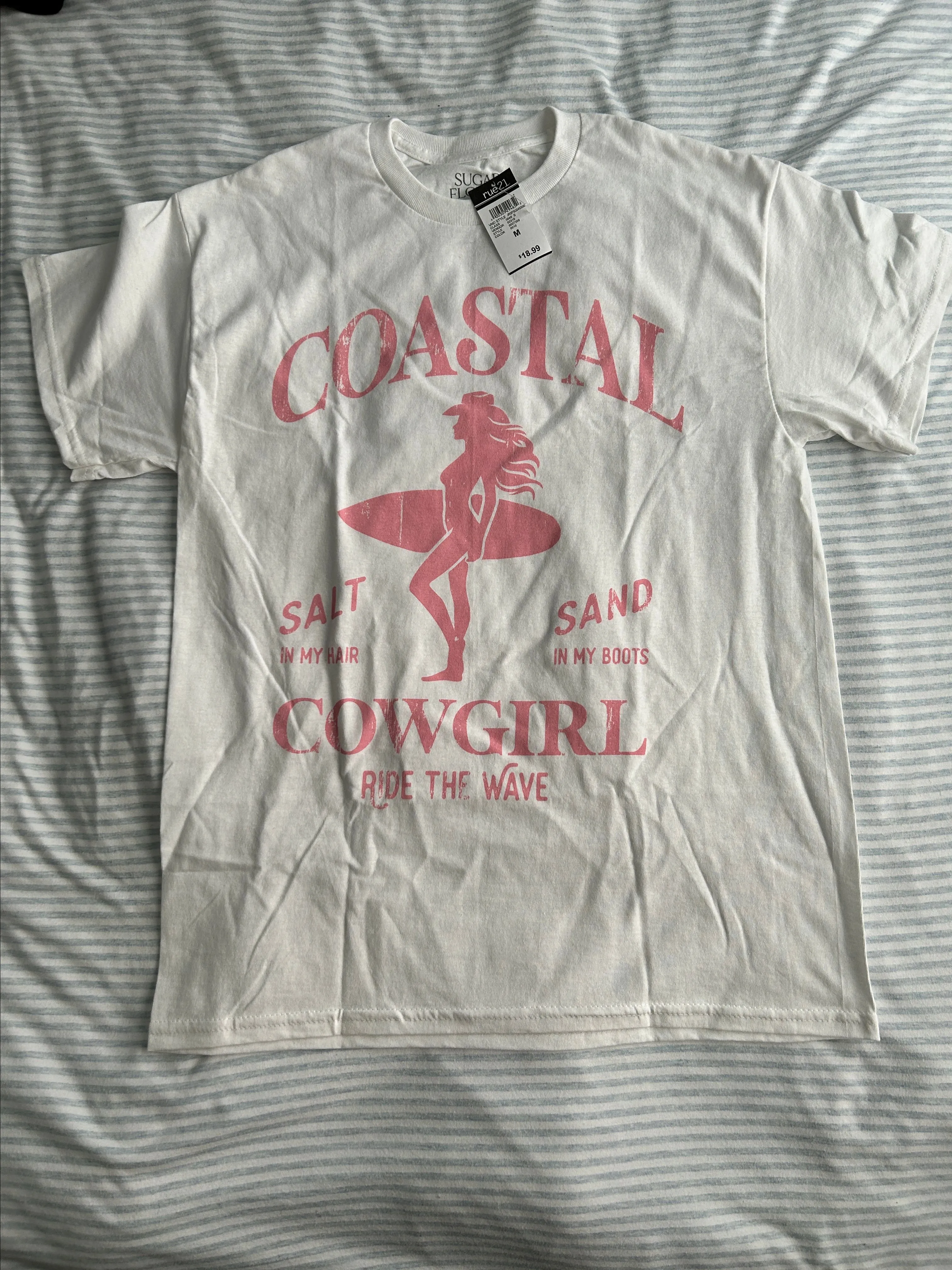 Product image for Brand New Coastal Cowgirl Ride The Wave Tshirt. Size Medium