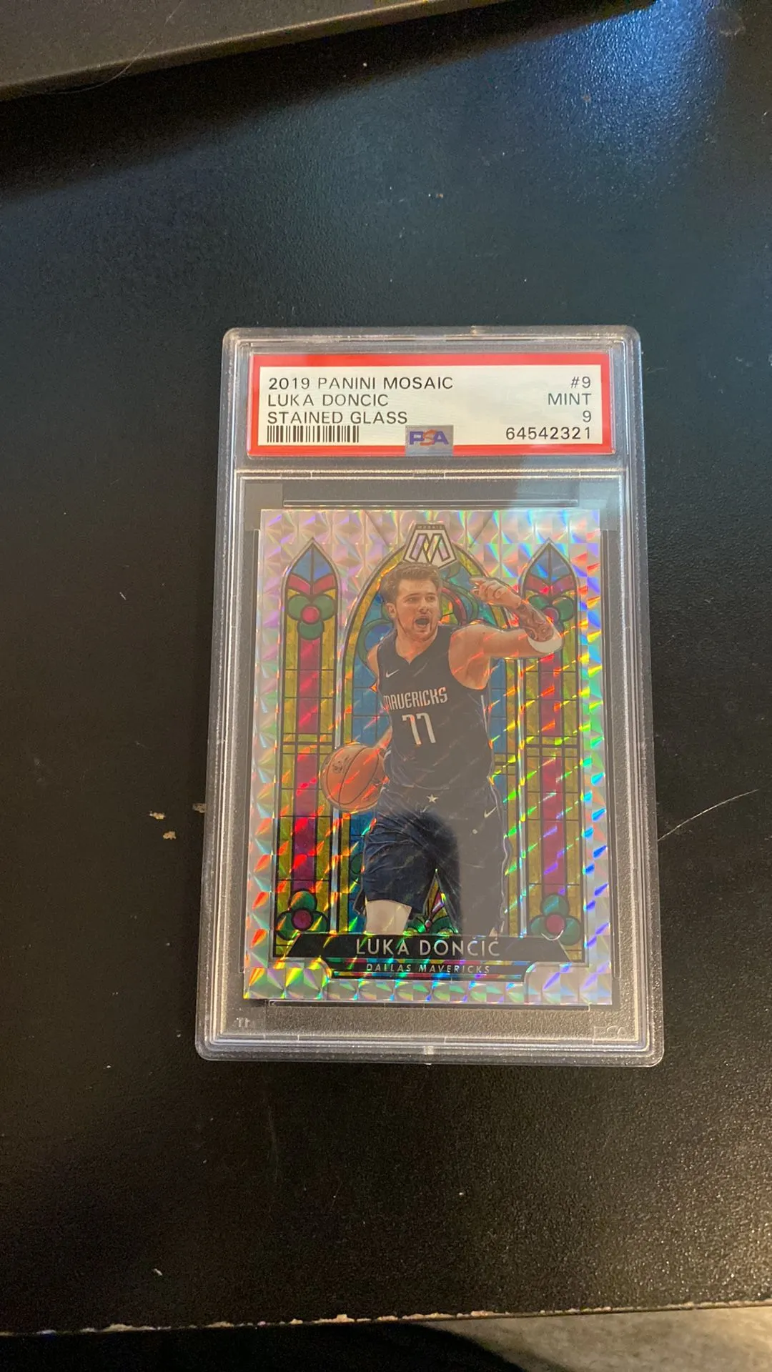 Product image for 2019 Panini Mosaic Stained Glass Luka Doncic 9 Stained Glass PSA MINT 9