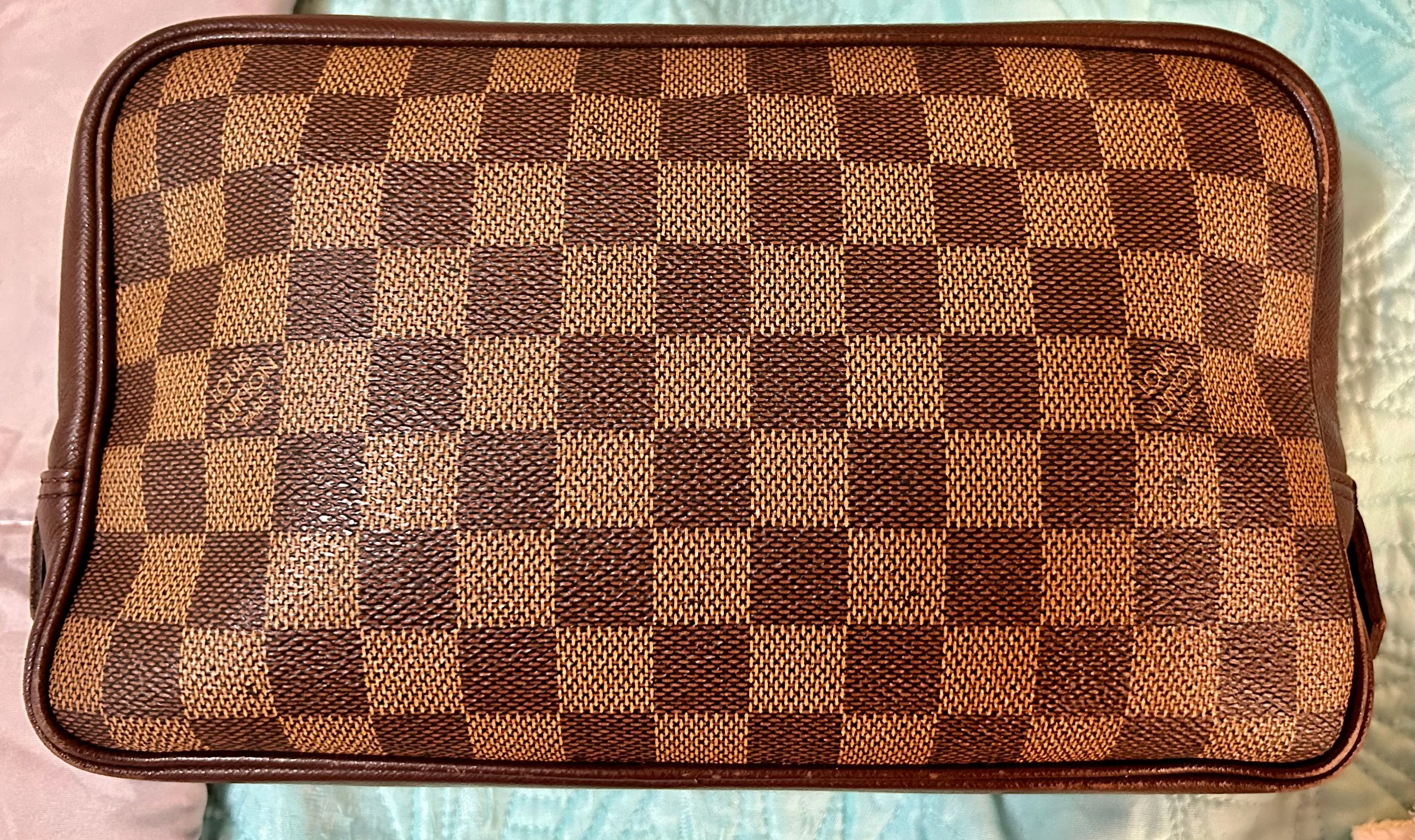Product image for LV Trousse Toilette Pouch Damier Ebene 25 with COA