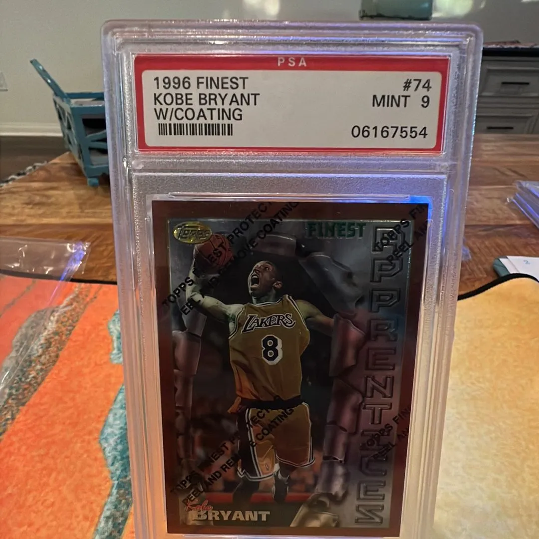 Product image for 1996-97 Topps Finest Bronze Refractor #74 KOBE BRYANT (RC) PSA mint 9