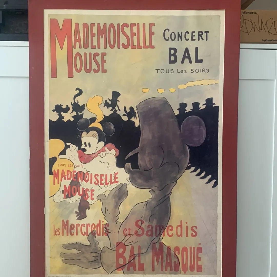 Product image for Vintage 1960’s Disney Mademoiselle Mouse Painting
