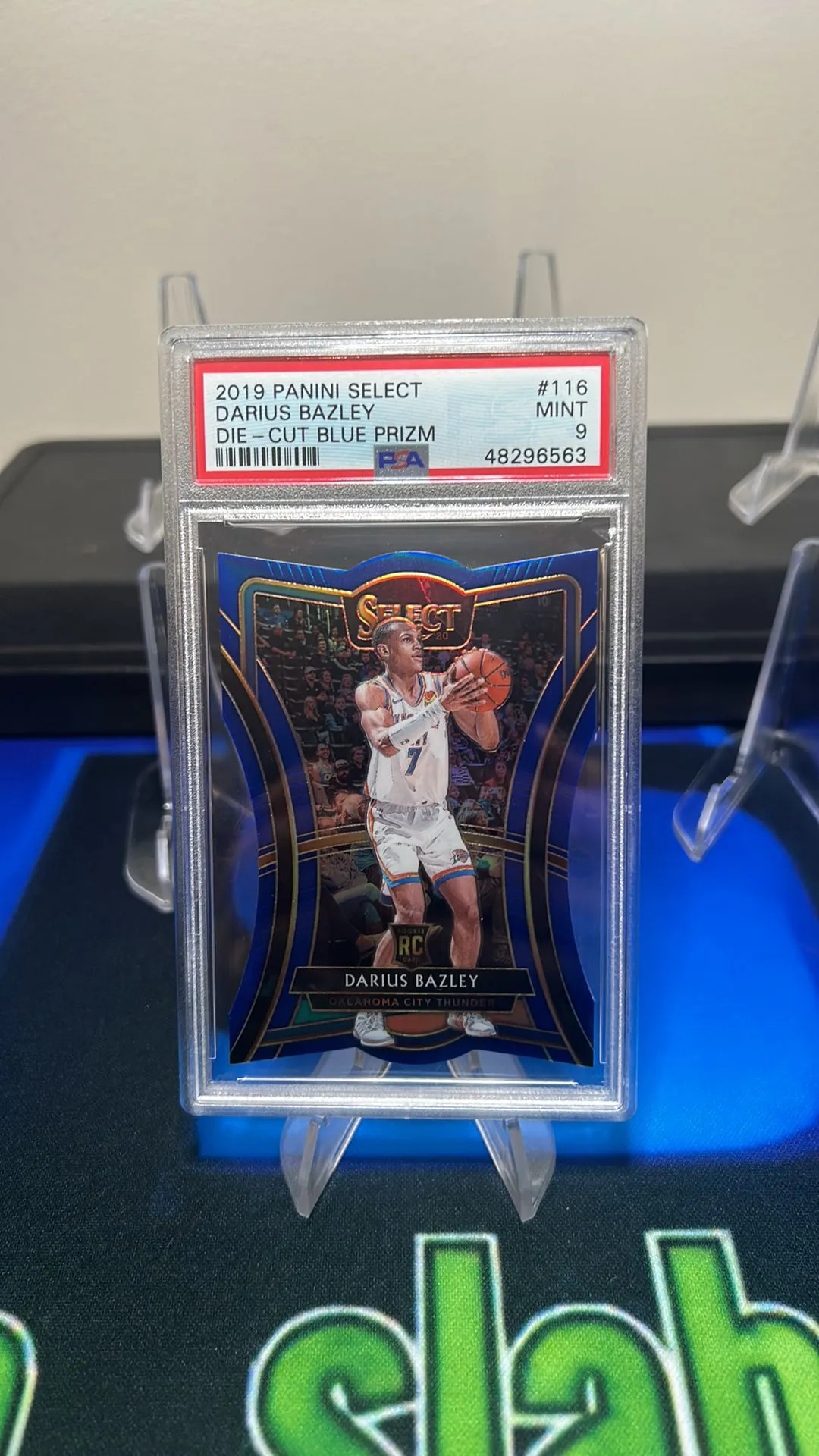 Product image for 2019 Panini Select Darius Bazley 116 Die-Cut Blue Prizm /249 PSA MINT 9