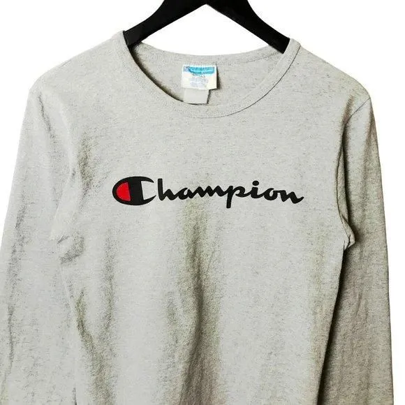 Product image for Champion T Shirt Sports Classic Fitness Graphic Tee Long Sleeve Cotton Solid