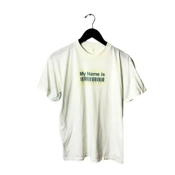 Product image for 90s Vintage My Name Is T Shirt Barcode Single Stitch Graphic Tee Cotton Solid M